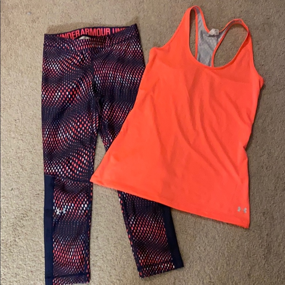 Under Armour Capri Leggings and Tank Top.